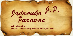 Jadranko Paravac vizit kartica